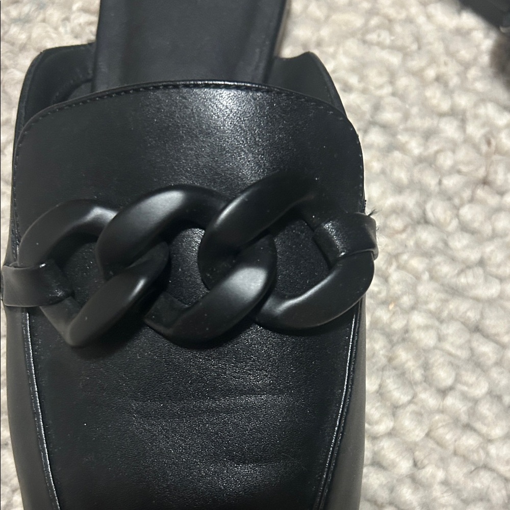 A New Day Black Chain Detail Mules - Picture 3 of 4